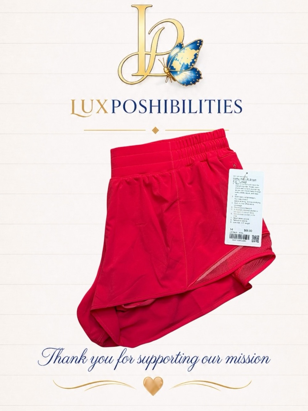 Lululemon NWT SIZE 14 Hottie hot 2.5 with Built-In Short
